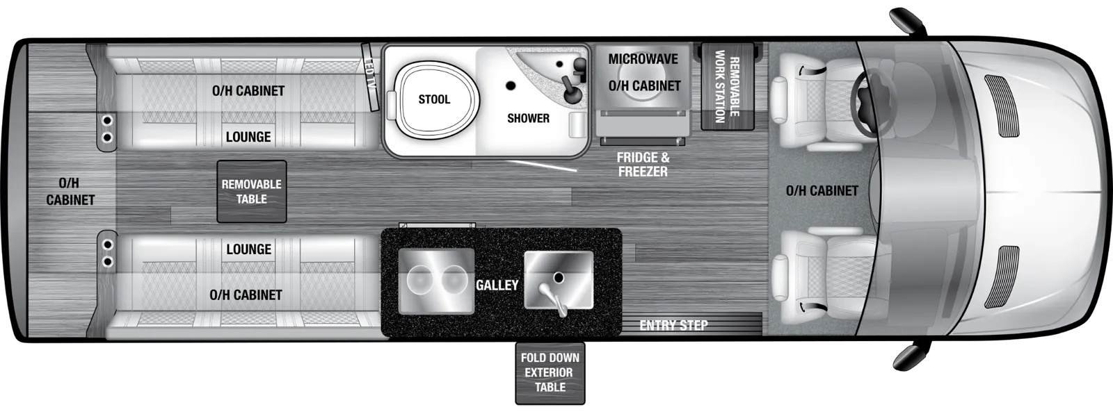 The VTOUR 3500XD 2TB floorplan has one entry and zero slide outs. Exterior features include: 8' 2" awning. 